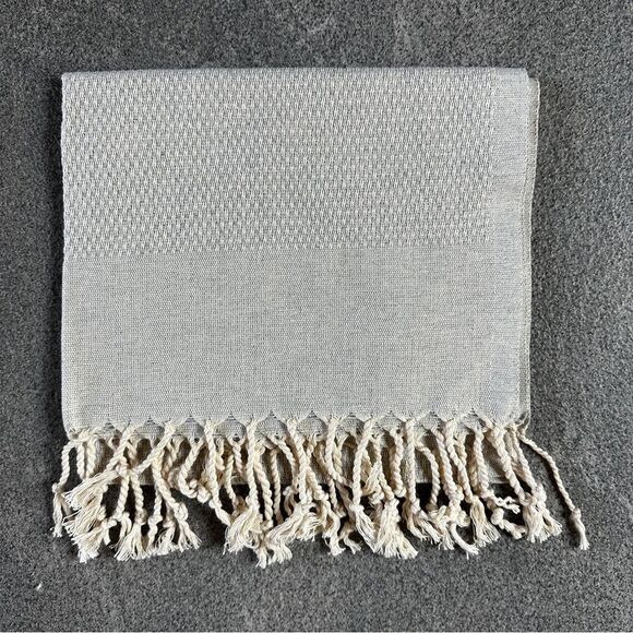 NEW Turkish Peshkir Kitchen Dish Tea Hand Towel Peshtemal 100% Cotton Light Gray - Picture 3 of 10